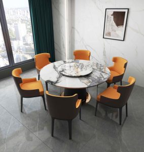 a table with chairs around it