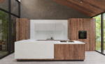 Premium Vicostone Zyaire 1608 quartz slab white engineered stone with flowing pattern