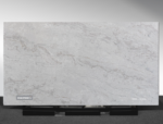 Vicostone Anore 1904 quartz slab warm earthy surface with flowing patterns close-up