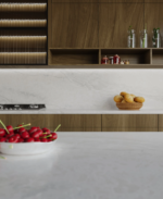 Vicostone Avani 1905 quartz kitchen benchtop bold textured surface modern interior