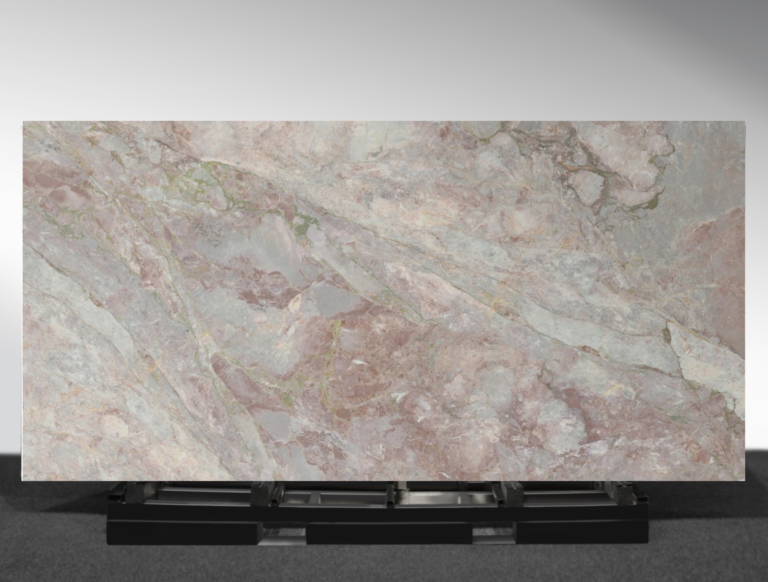 AC2077 Breccia Rosa AC Stone textured porcelain kitchen benchtop in modern interior design