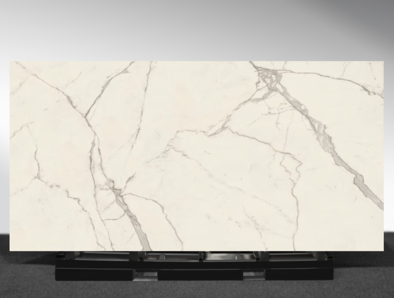 Calacatta Extra marble look porcelain slab white luxury surface