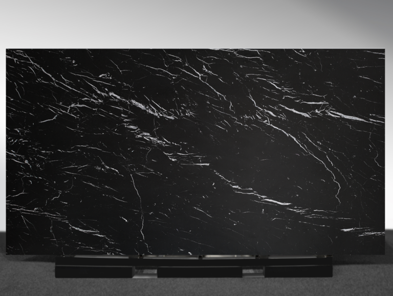 Concerto sintered stone slab with dark Nero Marquina style base and subtle white veining AUSKstone Australia