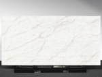 Cotton Clouds Vadara® Quartz engineered stone slab with light white base and soft grey and beige veining