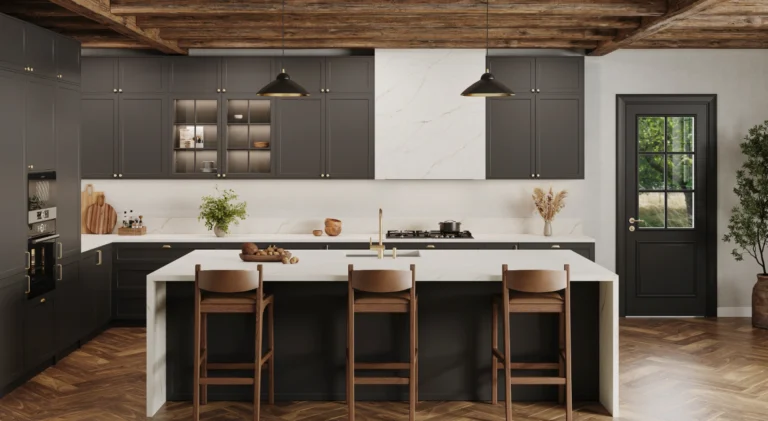 Kitchen benchtop featuring Driftline Vadara® Quartz surface by AUSKstone
