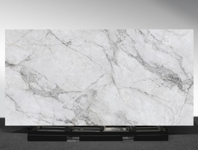 Invisible Grey marble look stone slab with soft grey veining