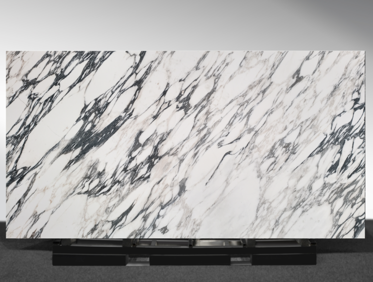Kaledonia sintered stone slab with white marble look and soft grey veining AUSKstone Australia