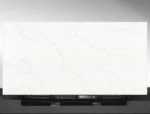 Kazakh Ribbon Vadara® Quartz engineered stone slab with bold grey ribbon veining
