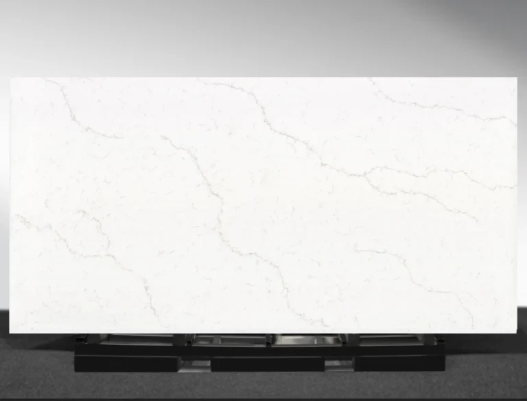 Kazakh Ribbon Vadara® Quartz engineered stone slab with bold grey ribbon veining