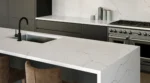 Modern kitchen benchtop featuring Kazakh Ribbon Vadara® Quartz by AUSKstone