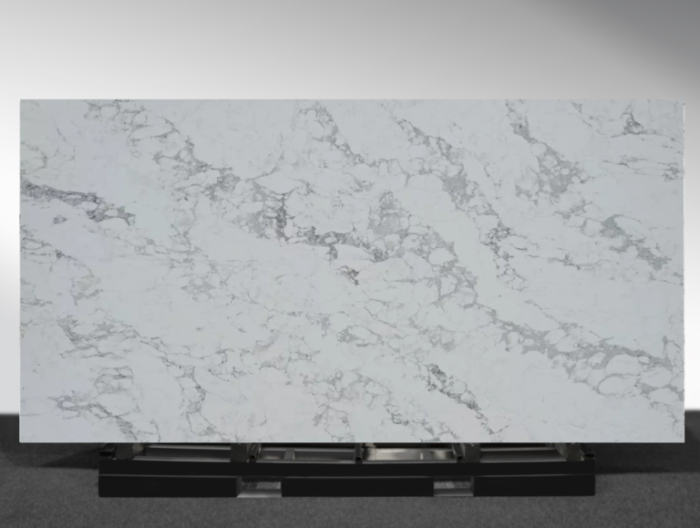 Marmo Divino marble look stone slab with subtle grey veining