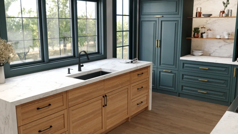 Kitchen benchtop featuring Monteserro quartz surface by AUSKstone
