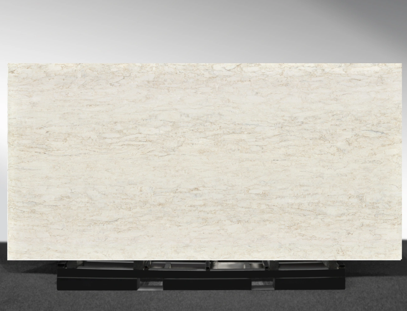 Nomad Valley Nomad Valley Vadara® Quartz engineered stone slab with warm beige background and earthy brown and rust veining