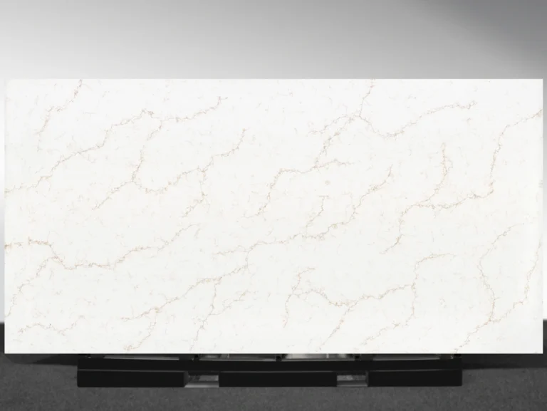 Close‑up detail of Sand Weaver Vadara® Quartz highlighting warm gold veining