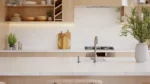 Kitchen benchtop featuring Sorelle Shore Vadara® Quartz by auskstone