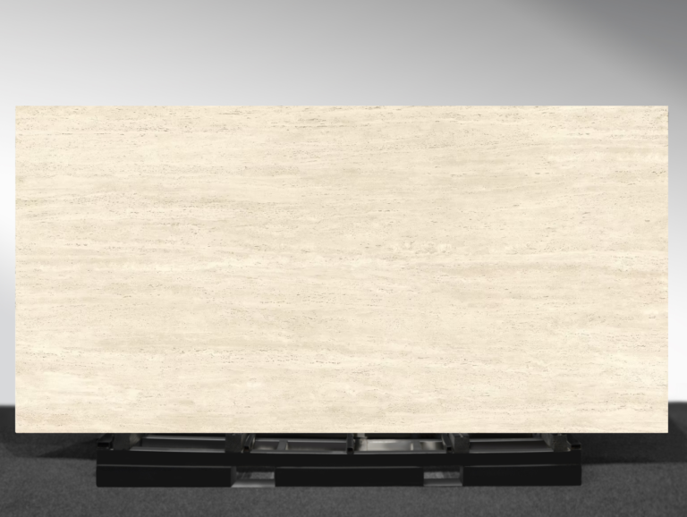 Travertino White porcelain slab white travertine look hammered surface