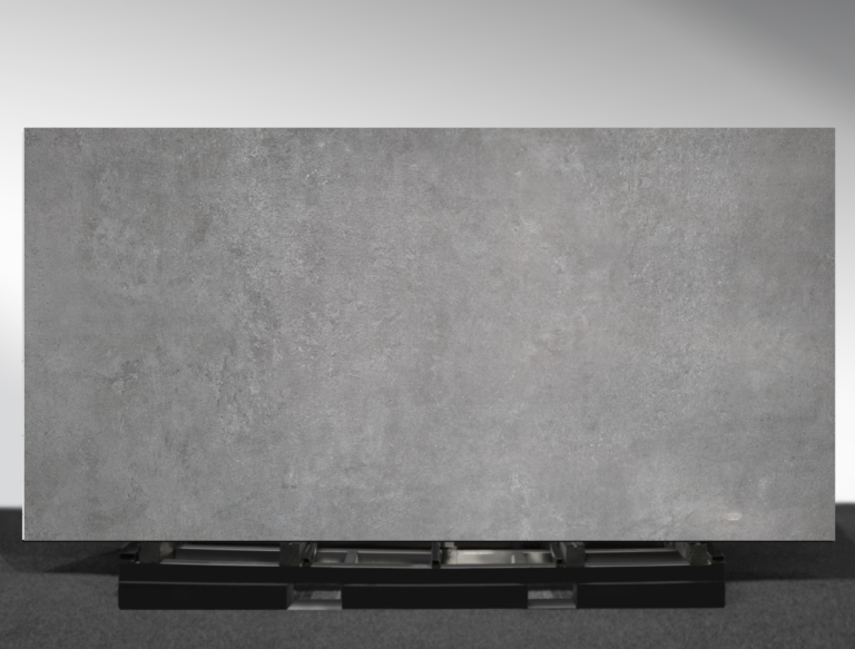 Tambora sintered stone slab with deep dark grey concrete-look surface, industrial style AUSKstone Australia