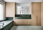 Verde Fusion Granite kitchen benchtop with exotic natural stone pattern in modern interior