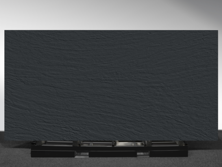 Ardesia Nero sintered stone black slate texture surface close up