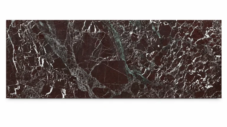 Rosso Lepanto Marble stone off-cut slab with deep burgundy colour and bold white veining, available at AUSKstone Sydney factory.