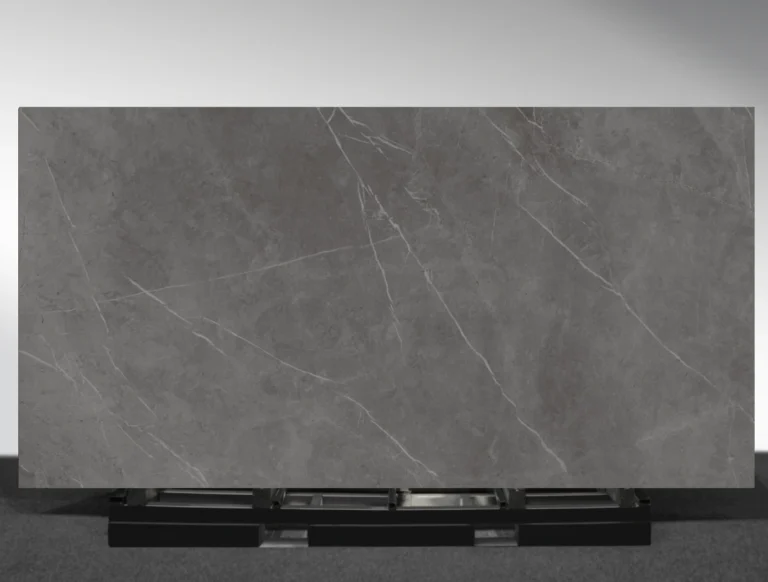 Pietra Grey sintered stone grey marble texture surface close up